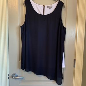 Laura Plus Sleeveless Two Layer Blouse